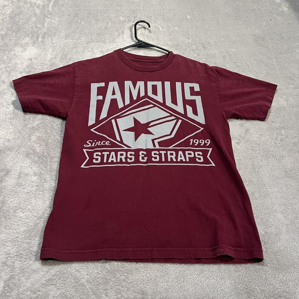Famous Stars & Straps Shirt Mens Medium Maroon Graphic Tee Since 1999 Logo